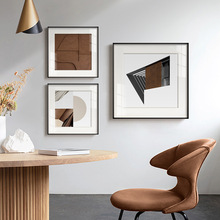 空间的歌现代简约客厅装饰画沙发背景墙挂画创意抽象几何壁画棕色