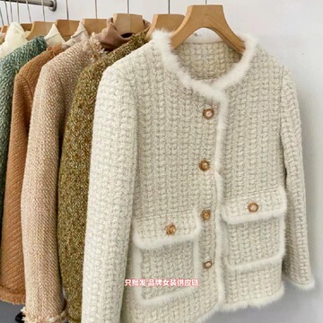女装羊毛短款小香风外套女春秋季新款上衣女装批发直播实体店货源