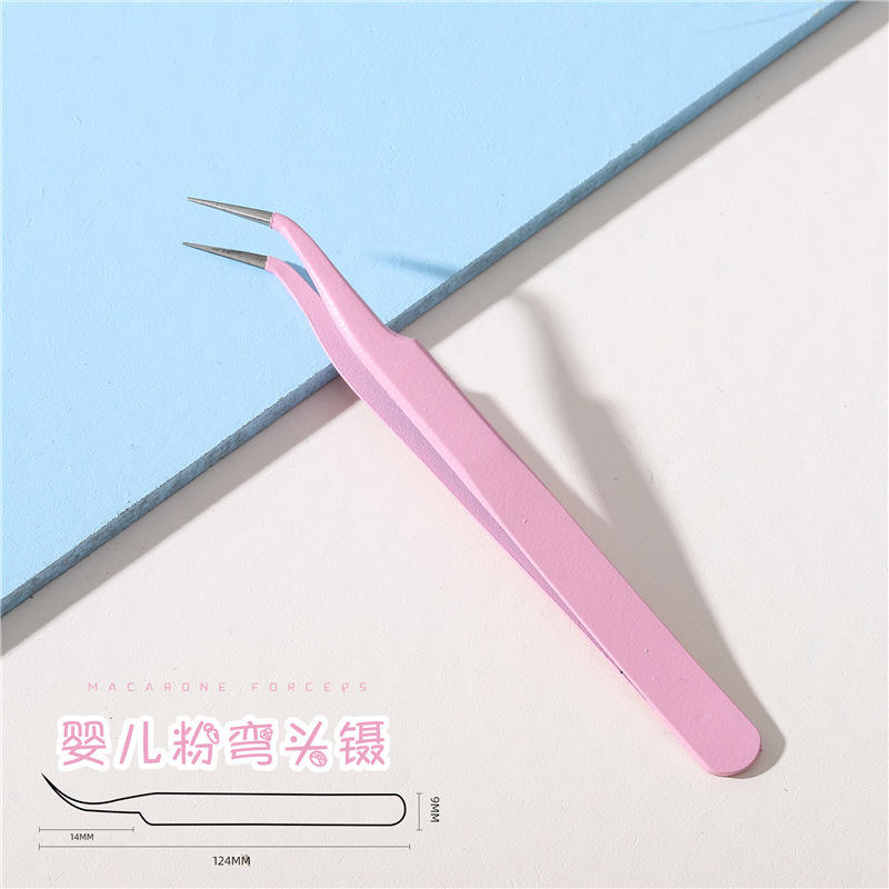 For Nail Beauty Tweezers Clip Diamond Jewelry Tool Tongs High Precision Professional Elbow Tweezers Clip for Nail Beauty Shop