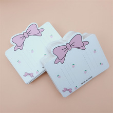 100张白色印蝴蝶结草莓儿童发夹卡片包装头饰品卡纸DIY饰品材料