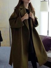 韩版呢子大衣女外贸秋冬新款时尚加厚中长款大码宽松毛呢外套风衣