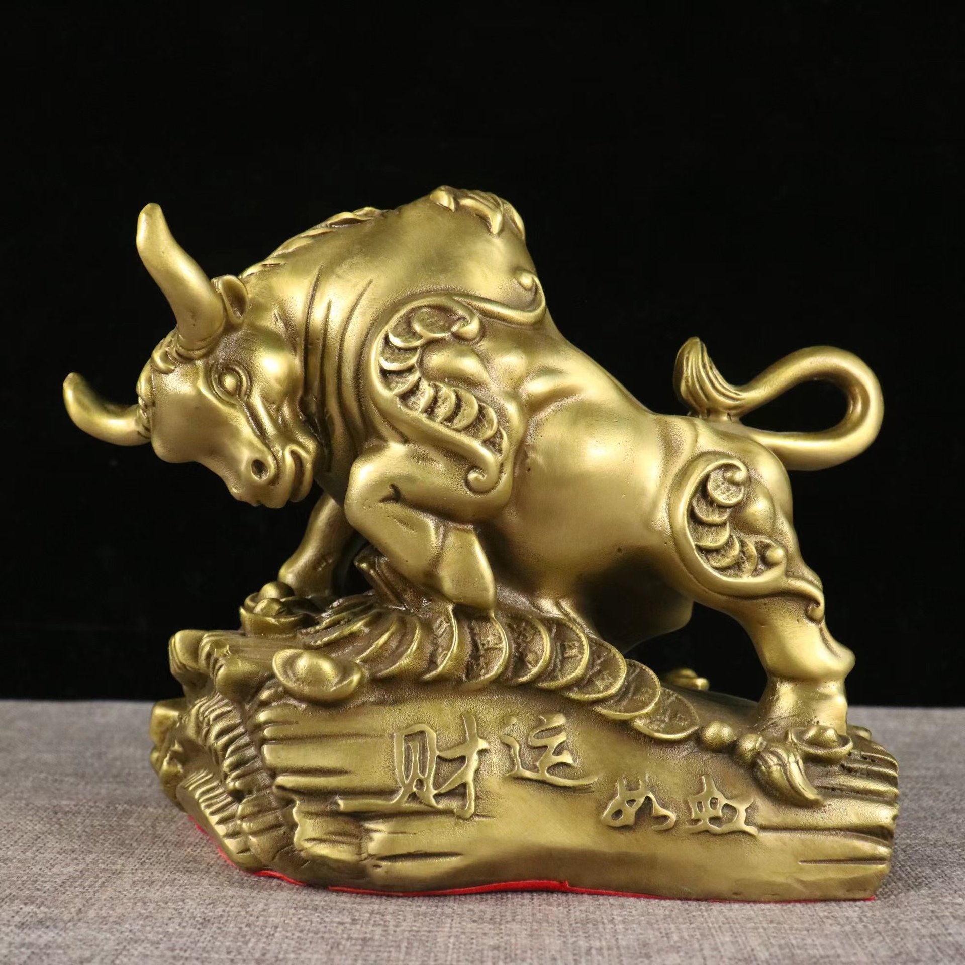 仿古铜生肖牛旺市牛财运如虹铜牛生肖牛家居客厅玄关办公桌摆件