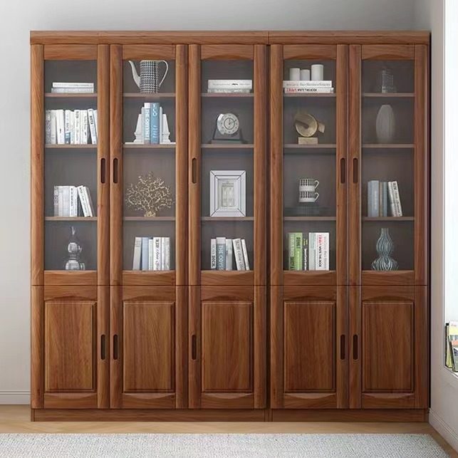 办公家具实木书柜二三门自由组合大容量储物柜置物柜书房书橱书架