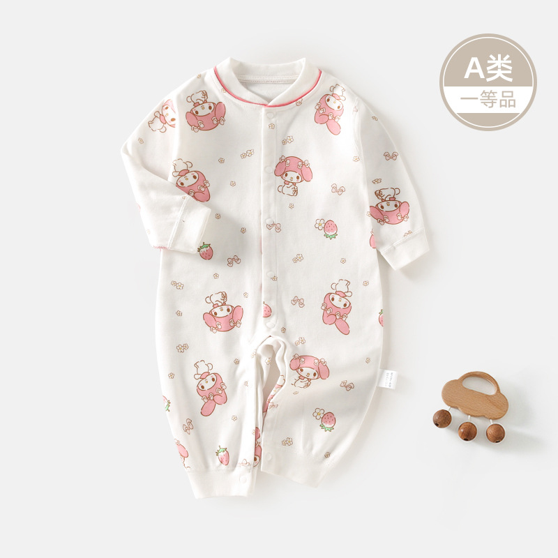 Baby One-Piece Clothes Spring and Autumn Full Moon Super Cute Baby Girl Men's Cotton Pajamas Romper Hundred Days Newborn Spring Clothes Baby Clothes