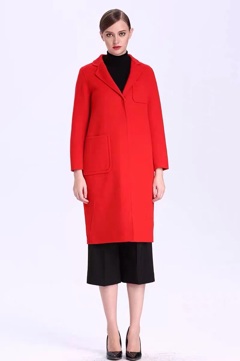 深圳品牌素莹双面羊绒大衣直播实体商场引流涨粉女装厂家走份批发