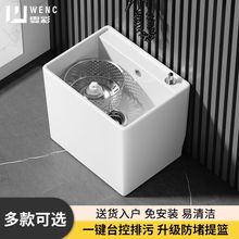 双驱动拖把池阳台陶瓷拖布池旋转卫生间家用落地式斗槽洗地拖水盆