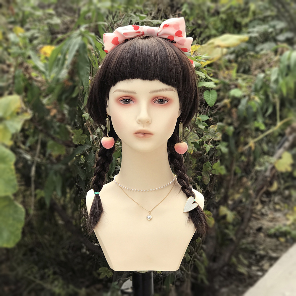 假发模特头 欧美化妆练习假人头cos动漫女头模 单肩假人头模型