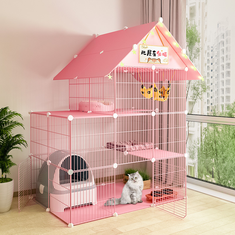 不占地猫笼铁笼子猫咪专用幼猫猫砂盆一体家用带厕所自由空间超大