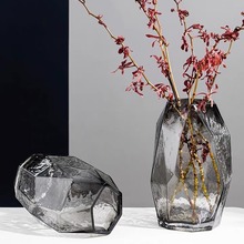 现代简约北欧几何原色料灰色花瓶样板间轻奢摆件创意家居软装饰品