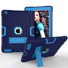 适用苹果iPad234保护套硅胶防摔支架三合一iPad4保护壳平板保护套
