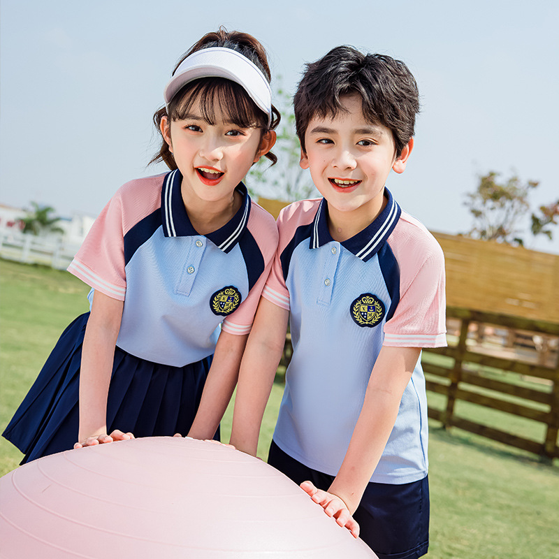 小学生运动套装校服夏季男女童时尚短袖儿童毕业照套装幼儿园班服