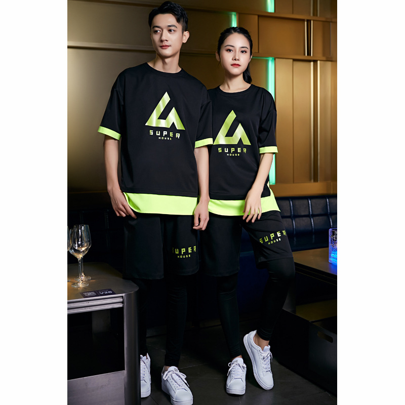 龙丽儿夜场ktv服务员工作服夏装个性休闲短袖酒吧少爷服工装制服