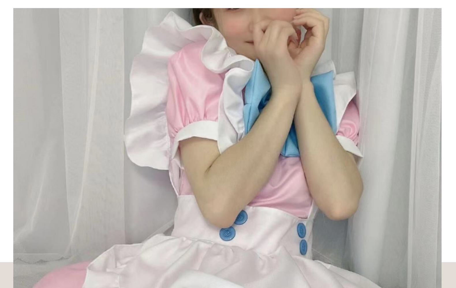 s-5xl大码女仆装 超萌大蝴蝶结洛丽塔连衣裙 女装大佬粉蓝可爱裙