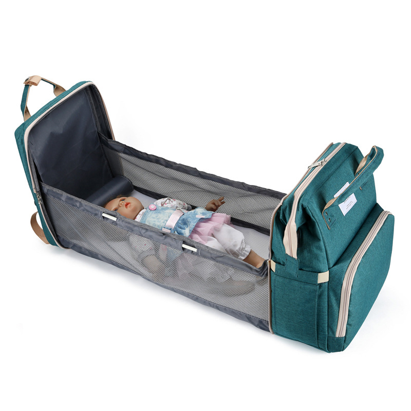 Factory Wholesale Mummy Bag Folding Bed Baby Diaper Bag with Bed Multi-Functional Baby Sleeping out Bedspread Cheap