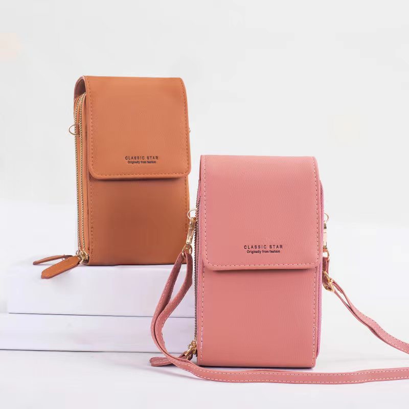 Cross-Border Touch Screen Mobile Phone Bag Wholesale Messenger Bag Women's Shoulder Bag Wallet pu Customizable