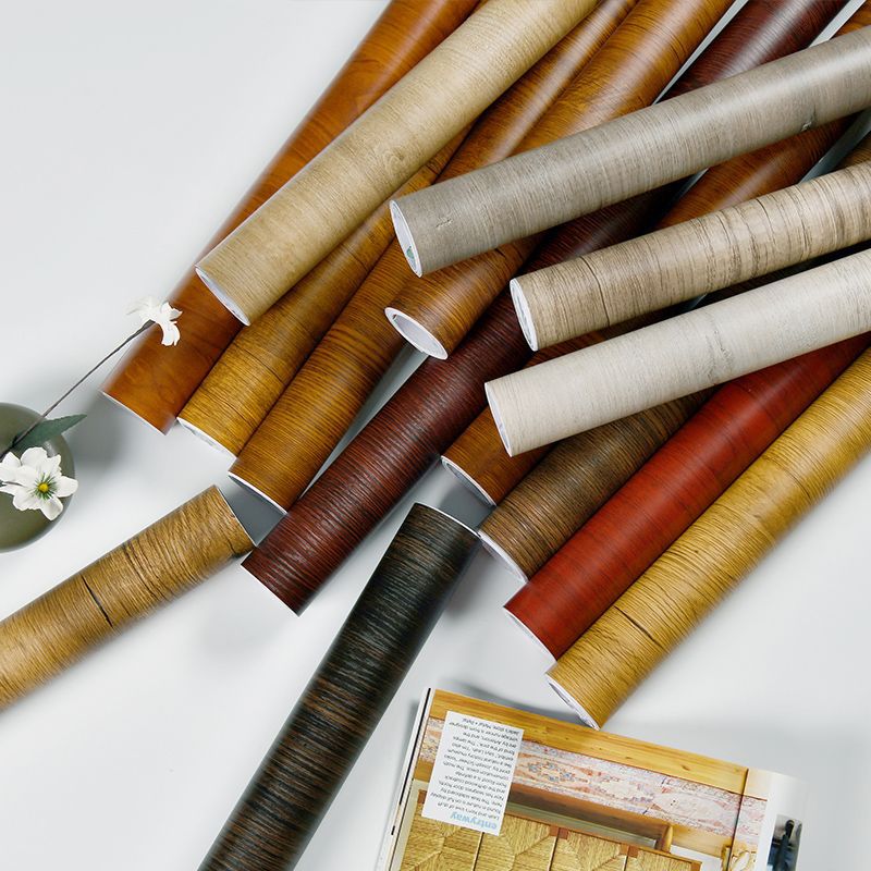 加厚木纹贴纸自粘防水防油橱柜柜子衣柜桌面房门家具翻新pvc墙贴