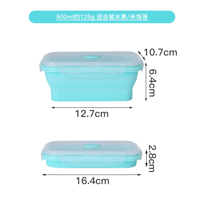 SOURCE Manufacturer Silicone Folding Lunch Box Microwave Oven Heated Bento Box Disk Set Camping Lunch Crisper