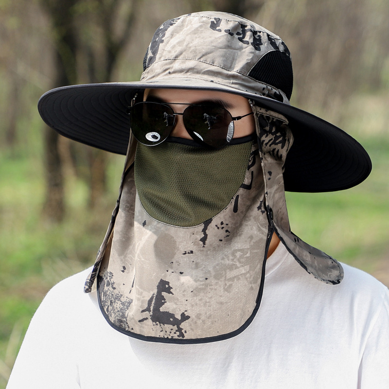 遮阳帽男夏户外徒步登山太阳帽速干遮脸防紫外线钓鱼帽女士防晒帽