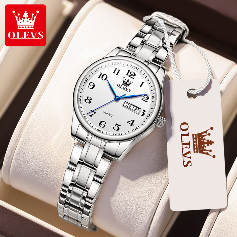 olevs 5567 luxury stainless steel lover watches fashion gold
