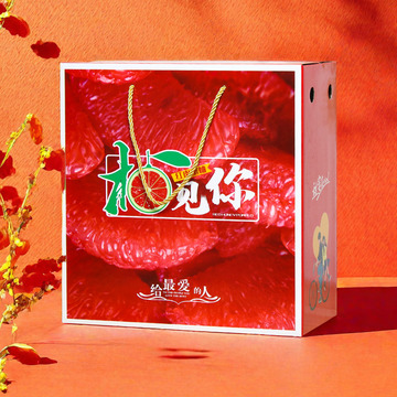 现货柚子包装盒红心蜜柚白肉柚通用礼盒手提纸箱2个装满包邮纸盒