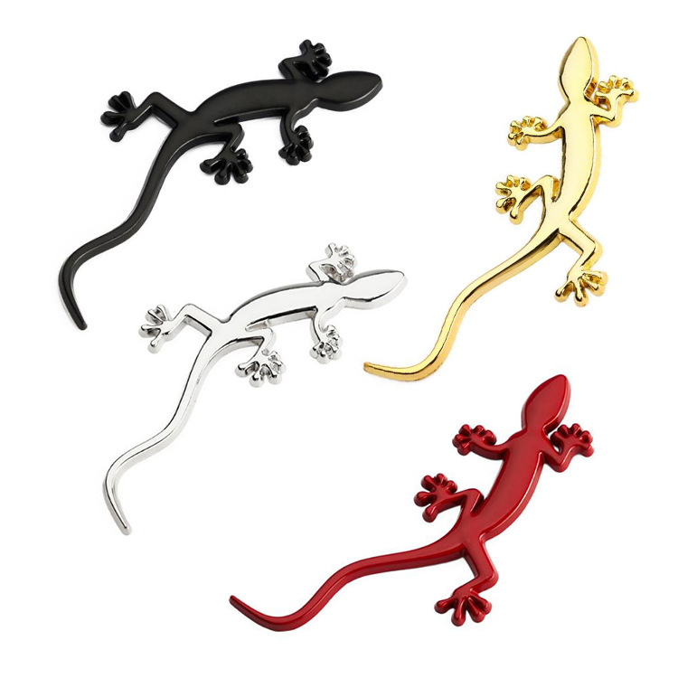 金属壁虎车贴尾标装饰车尾创意3d立体贴汽车用品车身遮挡划痕贴纸