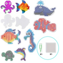 5mm拼拼豆卡通模板 海洋动物系列 智慧豆模板 益智玩具各种小配件