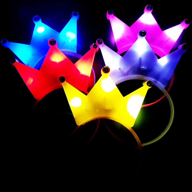 Luminous Headband Concert Light Stick Crown Horn Headdress Activity Props Night Market Stall Luminous Toys