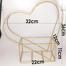 K9HX批发花艺心形爱心铁艺金属花架鲜花假花干花手提花篮插花用品