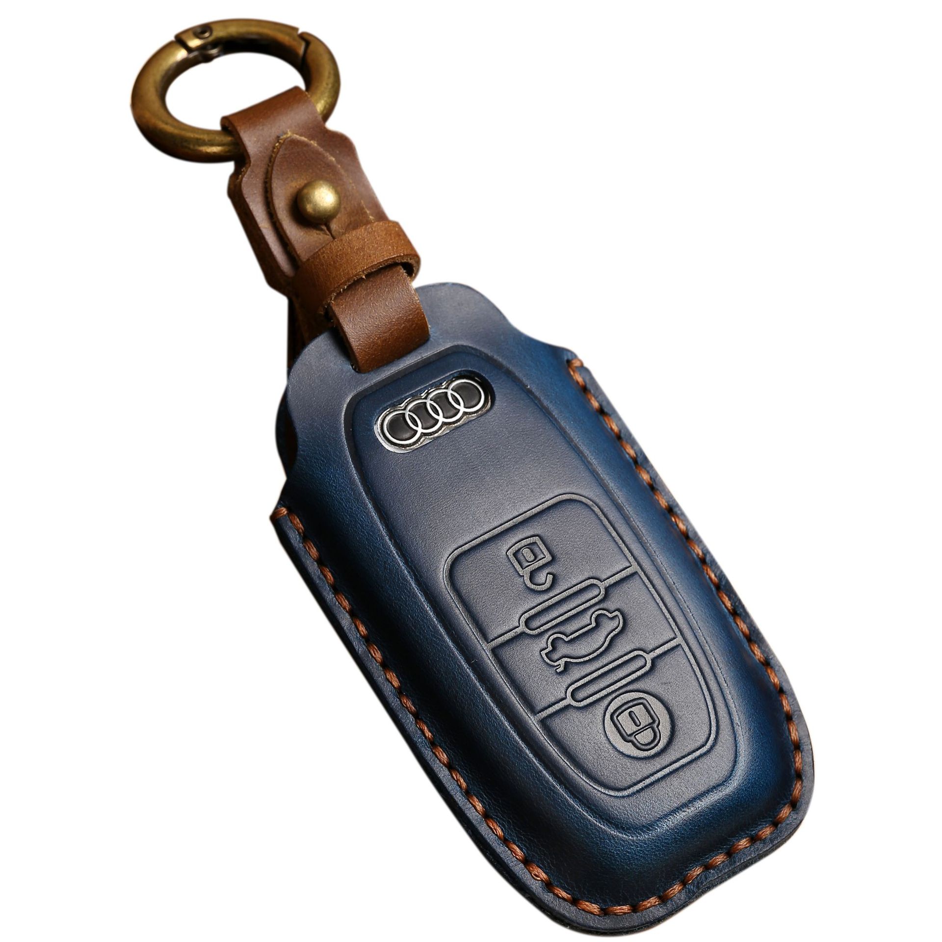 源头工厂钥匙套适用于奥迪a6新款q3保护q5真皮a3一键启动车型专用