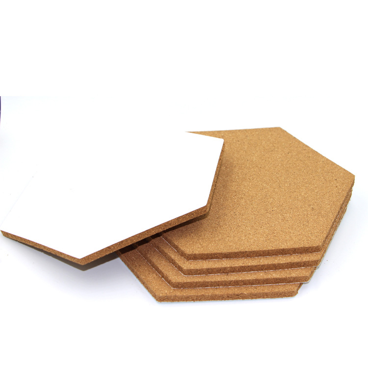 软木板跨境照片墙六边木板创意墙软木板软木批发六边形带胶留言木