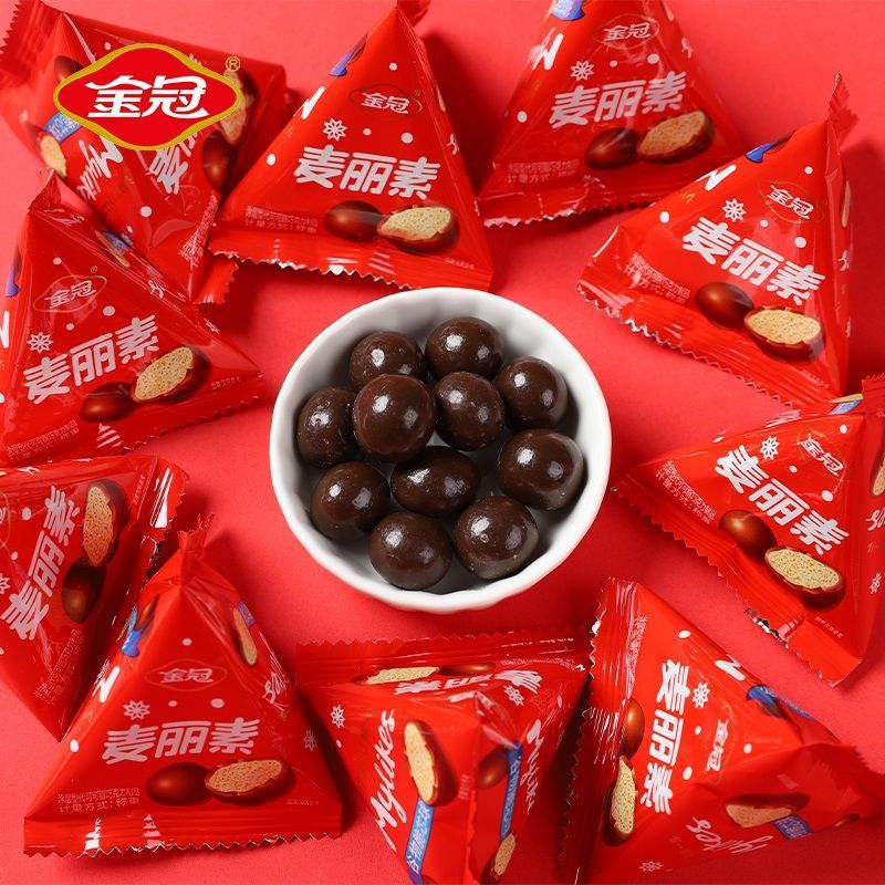 三角包麦丽素500g/袋装夹心零食年货巧克力豆糖果代可可脂-阿里巴巴