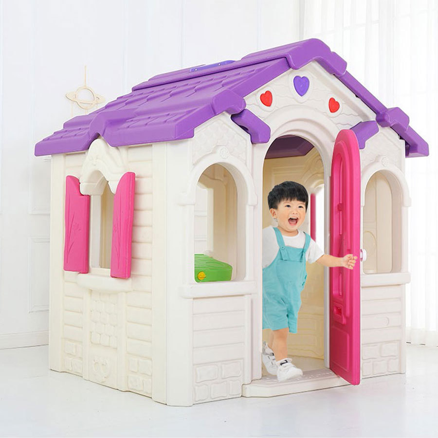 户外儿童游戏屋 幼儿园塑料小房子玩具屋 紫色巧克力小屋淘气堡