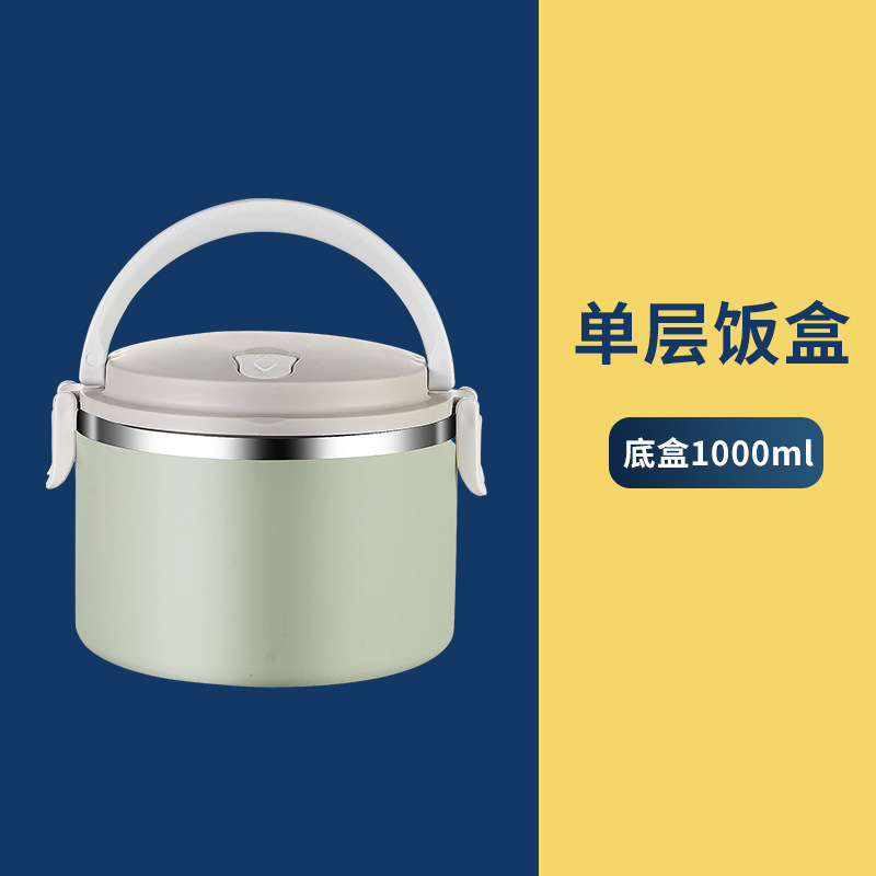 Stainless Steel Lunch Box Thermal Insulation Meal Box with Lid Office Worker Large Capacity Bento Box round Portable Compartment Portable Pan Three Layers