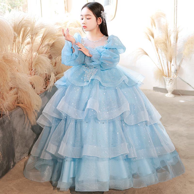 儿童礼服公主裙女童主持人钢琴演出服花童小女孩晚礼服走秀蓬蓬纱