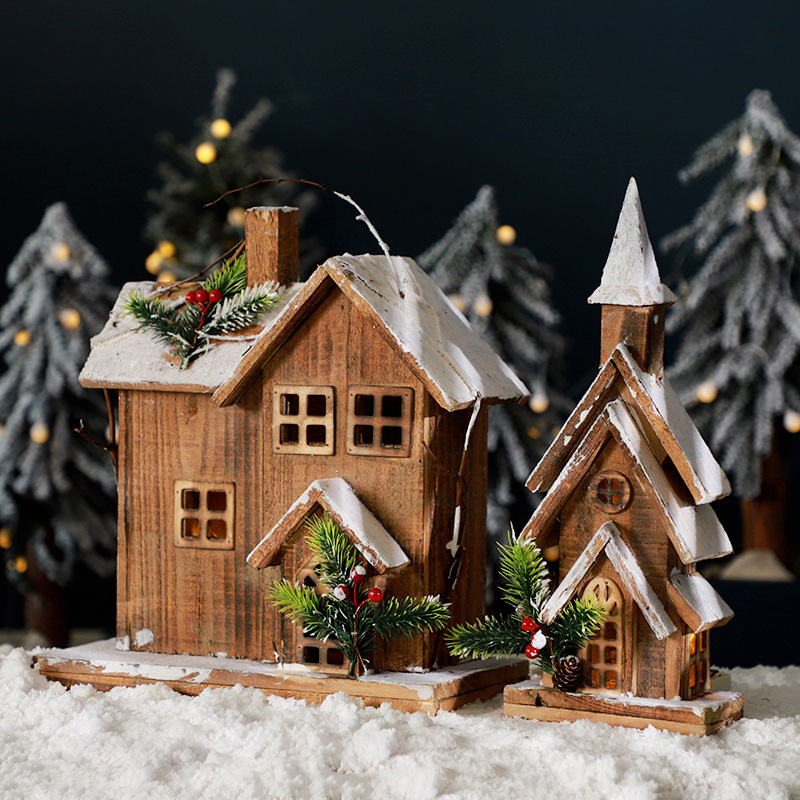 圣诞节装饰木屋圣诞屋圣诞装饰摆件摄影师拍照道具场景布置