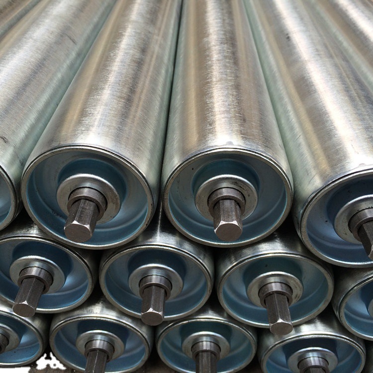 皮带辊筒托辊无动力不锈钢轻型滚筒 弹簧链轮锥形机械传送滚筒