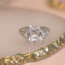 「一克拉之恋」小众设计s925纯银大方钻闪耀指环镶嵌小爱心戒指女