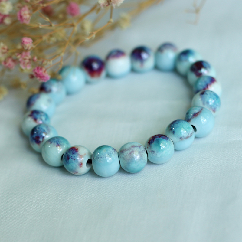 景德镇陶瓷饰品 民族风全珠手串 直播地滩货源 陶瓷串珠批发