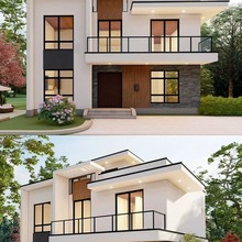 新农村自建房设计图二三层别墅设计图纸网红现代风格欧式施工效果