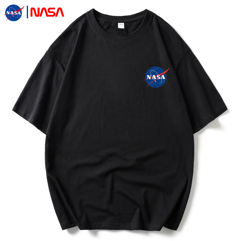 nasa联名宇航员t恤男夏季纯棉180g韩版休闲宽松港风圆领套头短袖