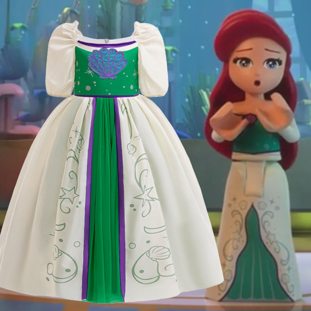 欧美新品女童公主裙cosplay城堡探险美人鱼万圣节装扮服儿童礼服