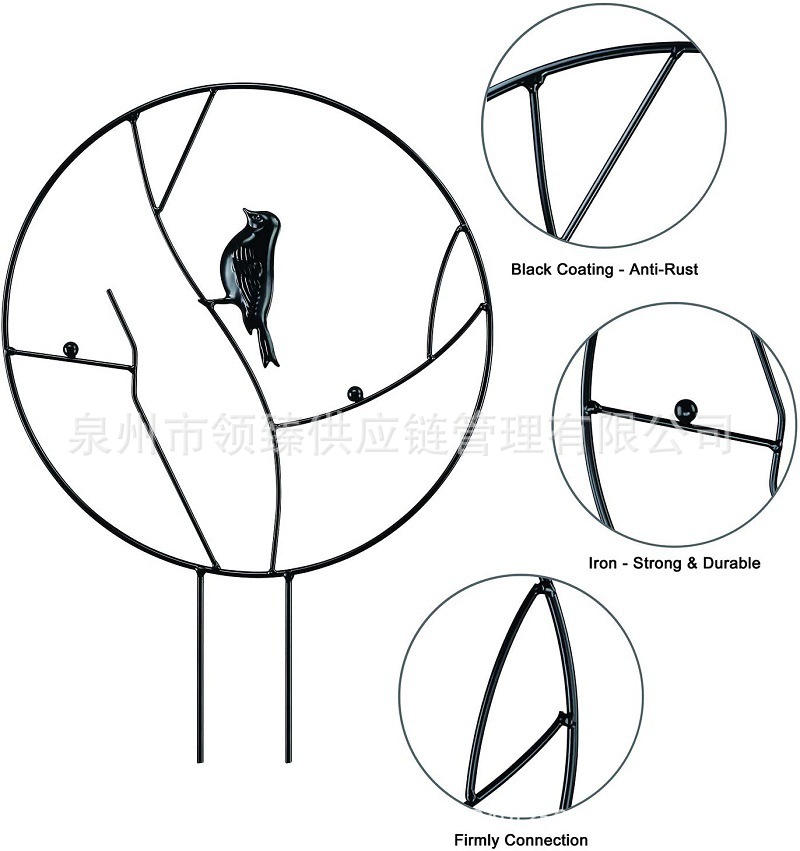 hot领臻园艺月季铁线藤蔓架爬藤架子花卉植物攀爬支架支撑杆铁艺