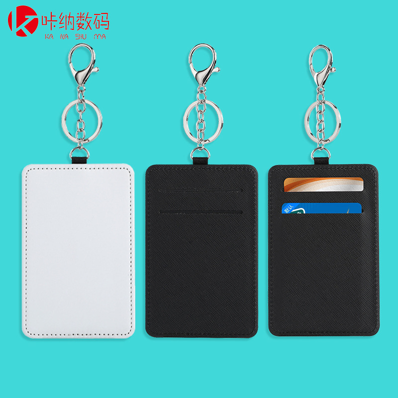 sublimation work permit card cover portable traffic card holder printable picture card holder card case keychain in stock wholesale