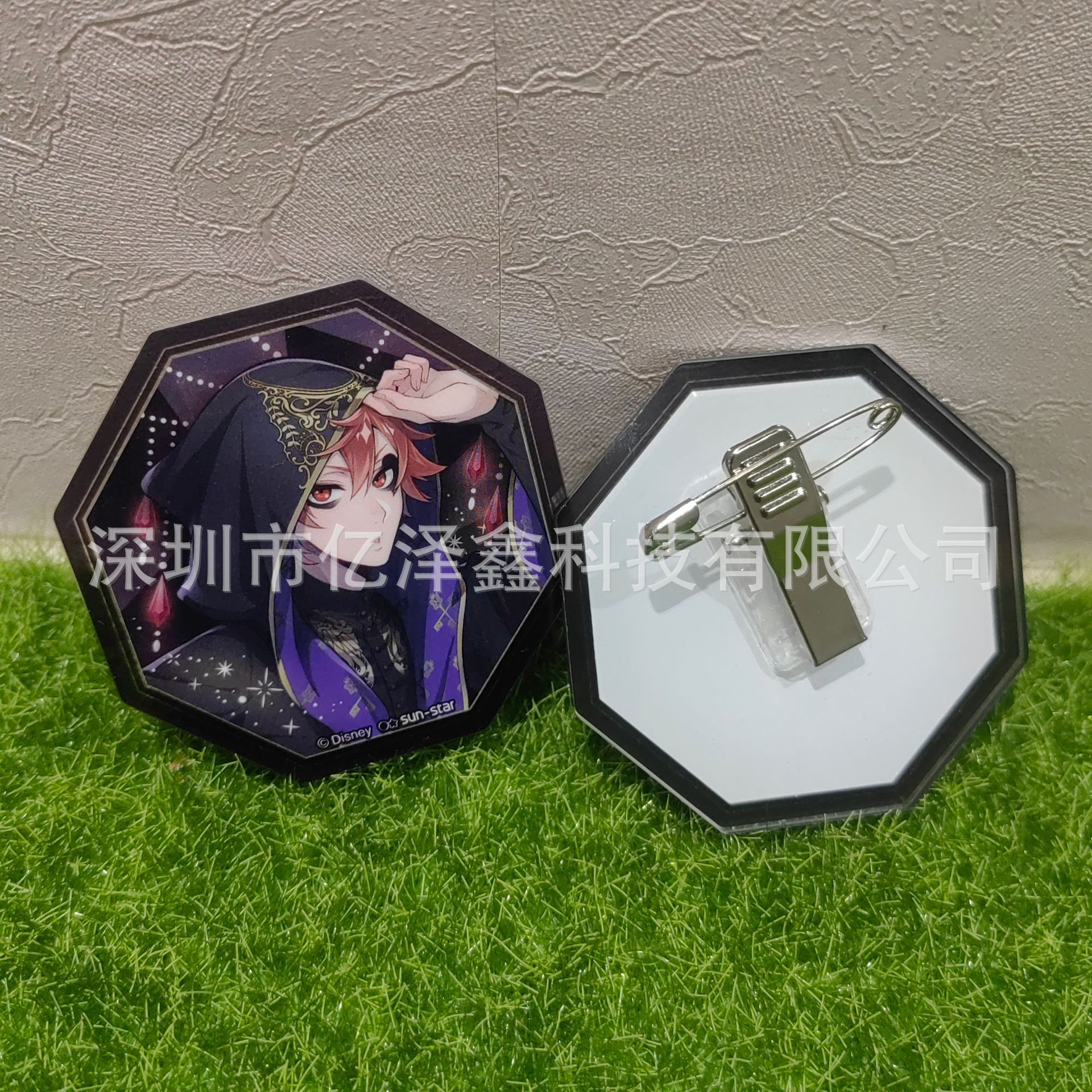 亚克力胸牌 胸章徽章校徽可爱卡通透明滴胶别针夹子礼品来图生产