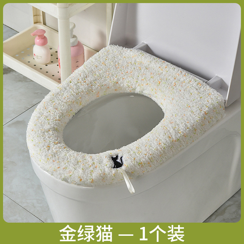 Half Velvet plus-Sized with Handle Autumn and Winter Soft Toilet Seat Cover Cloud Velvet Closestool Cushion Household Washable Mat