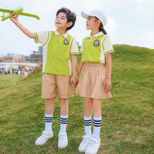 夏天小学生班服园服夏装英伦风夏季校服男女生短袖套装棉表演服