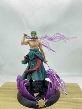 海贼王动漫手办gk 小号梦幻索隆 三刀流双头场景雕像盒装手办批发