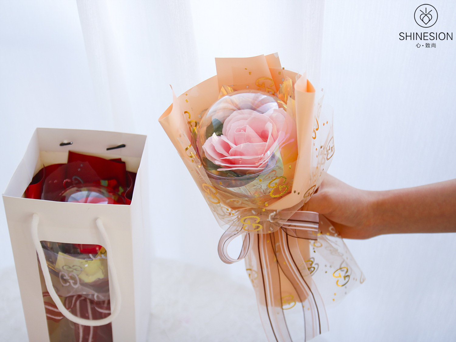 2021教师节新款 水果球单支花束 手提袋 创意礼品套装