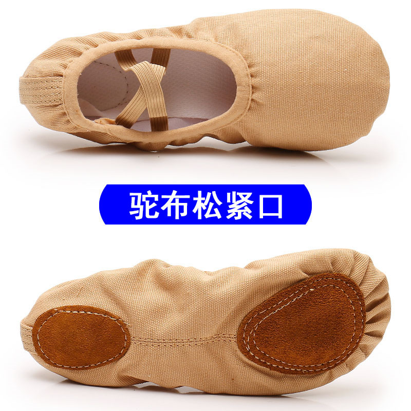 Children's Dance Shoes Women's Soft Bottom Dance Shoe Fleece-lined Practice Shoes Ballet Shoes Dance Shoe No-Tie Cotton Cowhide Dancing Shoes Dance Shoe