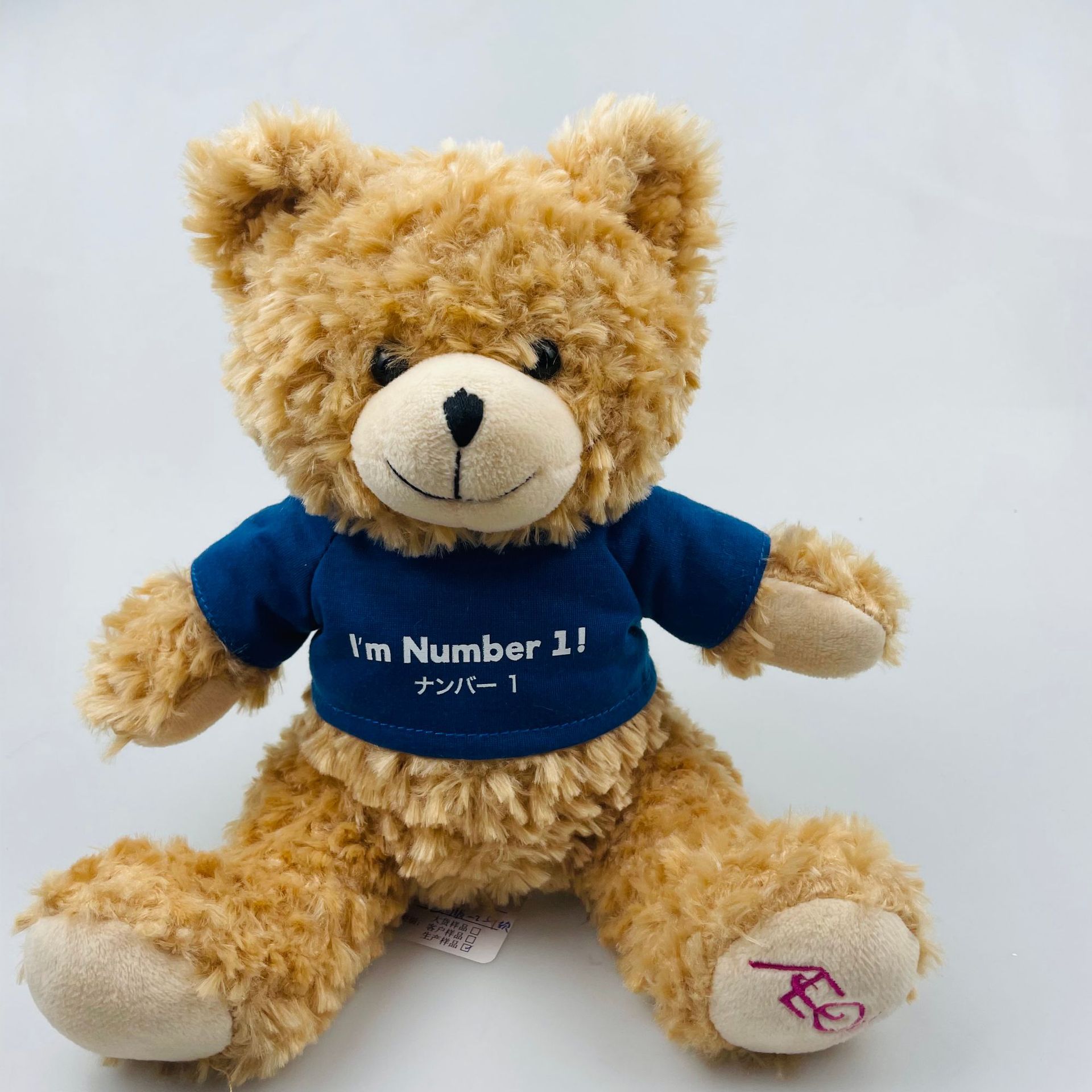 定制外贸熊公仔衣服小熊 t恤文化衫校服毛绒玩具抱抱熊玩偶礼品